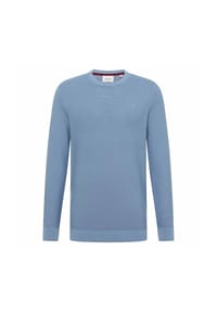 MUSTANG® - Herren Strickpullover - Elliot, Flat Knit, Baumwolle, Rundhals, einfarbig - Schwarz