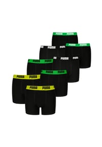 PUMA® - Jungen Boxer Shorts, 8er Pack - Everyday Basic Boxers ECOM 8P, Baumwollmischung, Logo - Blau/Grau