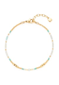 LEONARDO - Damen Armband "Lilly Ciao", Edelstahl mit Malay Jade - GOLD/WEISS