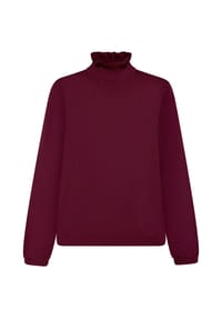 CARTOON - Strickpullover mit Rüschen - Dark Aubergine