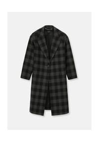 MADELEINE - Karomantel in lässiger Oversized-Form - grau / anthrazit