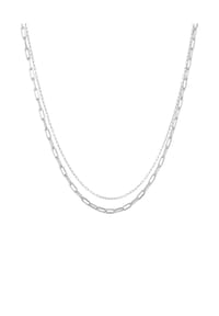 elli. - Halskette Layer Glieder Oval Basic Chunky Chain 925 Silber - Silber