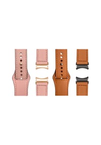 WRISTR - Smartwatch-Armband (2-tlg. Set) Pin kompatibel mit Samsung Galaxy Watch - Braun / Rosé