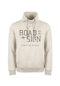 ROADSIGN® australia - Herren Sweatshirt RS Identity Tube mit Blockschrift Print - beige