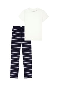 SCHIESSER - Schlafanzug Mix & Relax - Blau / creme