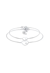 elli. - Armband Herz Mutter Kind 925 Silber, Mit Kristallen Von Swarovski® - Silber