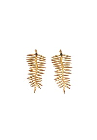 LES REINES - Golden Quill – Statement-Hängeohrringe, 24K vergoldet - Gold