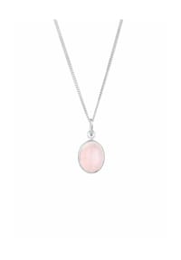 elli. - Halskette Basic Rosenquarz 925 Sterling Silber - Rosa