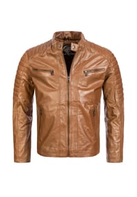 Rock Creek - Lederjacke Regular Fit - Schwarz