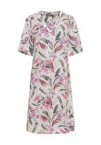 GALERIA - Shirtkleid Linni, V-Ausschnitt, für Damen - BLACK LEAF AOP