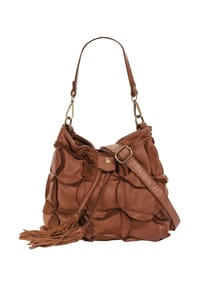 Samantha Look - Handtasche Echt Leder, Made In Italy - cognac