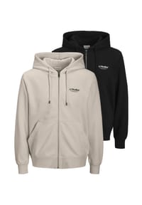 JACK & JONES - Sweatjacke / Hoodie 2er Pack Soho - Grau