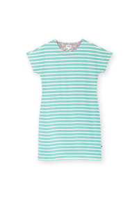KITE - Damen Alum Jersey Kleid Lagune Streifen Bio-Baumwolle - blau