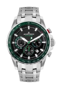 JACQUES LEMANS LIVERPOOL - Herren Chronograph "1-2099" - SILBER/GRÜN