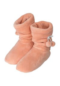 normani® - Damen-Fleece-Hausschuhe mit Bommeln - Apricot