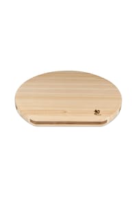 KAI - Shun Wende-Schneidebrett Hinoki D-Type, mit rückseitiger Saftrille, Holz, 36 x 33 cm - braun