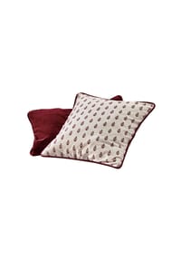 LOBERON - Kissenhülle 2er Set Eilira dunkelrot/beige - dunkelrot/beige