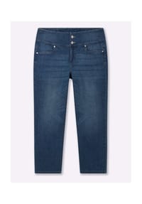 sheego - High-waist-Jeans - anthrazit-grey-denim