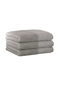 Cawö - Gästetuch, 3er Pack - Luxury Home, C Two-Tone, 30x50 cm, Walkfrottier - Basalt