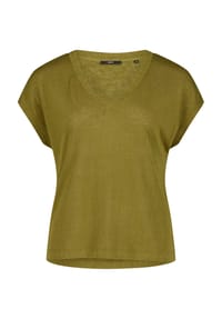 zero - Kurzarm-Shirt mit V-Ausschnitt - 5499 FIR GREEN