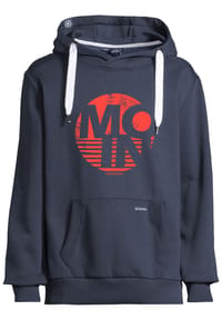 salzhaut - Hoodie HEFF- MOIN RUND - Navy-Neon Red