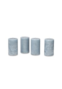 LOBERON Kerzen 4er Set - Kerze 4er Set Braga graublau - graublau