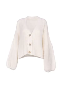 Seasons of April - Damen Strickjacke Oversize mit Knöpfen JOJO Cardigan - Beige