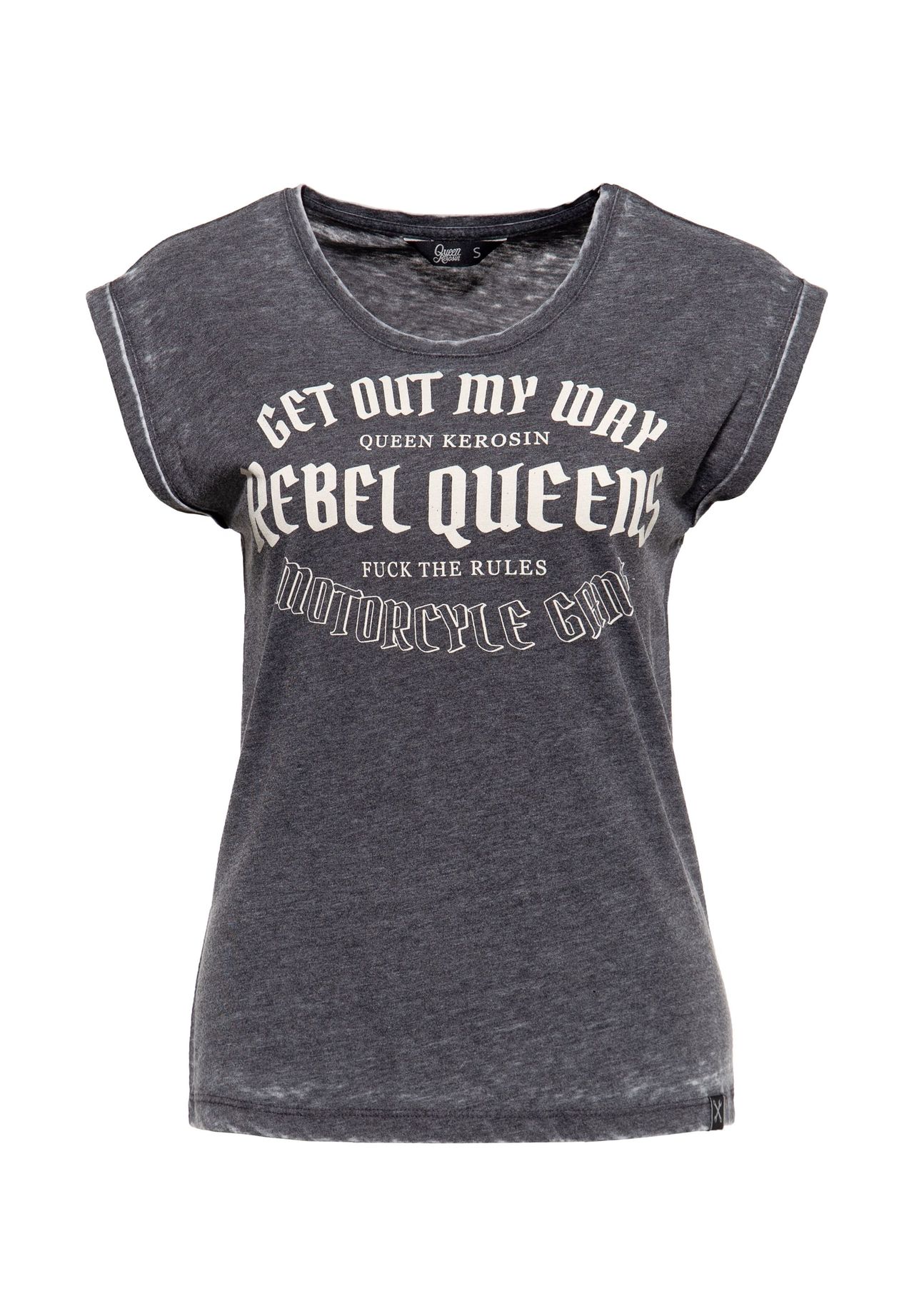 Camiseta Queen Kerosin Rockabilly - Corte Slim Mujer Camiseta Queen Kerosin Retro Años 50 Estampado Comic