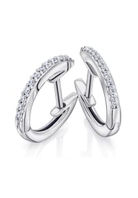 ONE ELEMENT Timeless Diamonds - 0,10 ct Diamant Brillant Ohrringe Creolen - silber