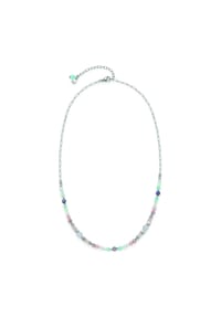 LEONARDO - Damen Kette "Randy", Edelstahl mit Iolith/Quarz/Muschelperle - SILBER