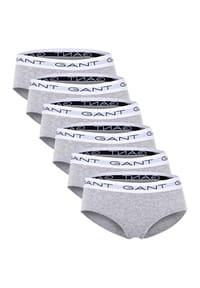 GANT - Mädchen Slips, 6er Pack - HIPSTER BRIEFS 6-PACK, Hüftslip, Cotton Stretch - Grau