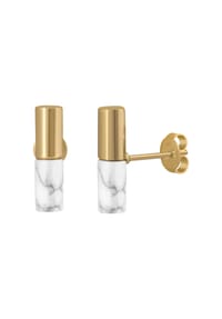 caї - Ohrstecker 925/- Sterling Silber 2 Howlith - gelb