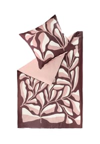 SCHÖNER WOHNEN KOLLEKTION - Satin-Bettwäsche "Plant" - ROT