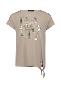 BETTY BARCLAY - Halbarm-Shirt mit Schleifenknoten - Grau Beige