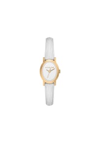 MICHAEL KORS MAUDE - Michael Kors Damenuhr Maude mit 3-Zeiger-Werk und weißem Lederband, MK7586 - Gold