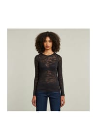 G-STAR RAW - Langarmshirt - dk black lace wave