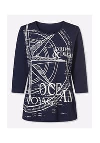 Sieh an! - 3/4-Arm-Shirt - marine-weiß