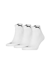 PUMA® - Unisex Quartersocken, 3er Pack - Cushioned Quarter 3P, Logo, einfarbig - Blau