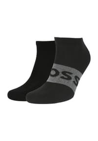 BOSS - Sneakersocken, 2er-Pack, Logo-Muster, für Herren - 001 BLACK