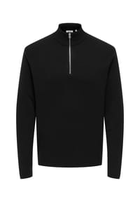 ONLY & SONS - Pullover Ting Strickpullover Troyer - schwarz
