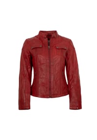 7eleven - Damen Lederjacke Lammnappa rot - rot