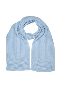 collezione alessandro® - Winterschal Warm mit Zopfmuster und dezentem Glitzer - blau
