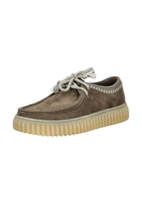CLARKS® - Veloursleder Halbschuhe - Hellgrau