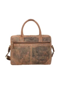GREEN BURRY Vintage - Vintage Aktentasche Leder 41 cm Laptopfach - nut brown