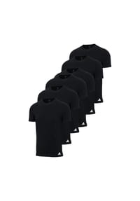 adidas - Herren T-Shirt, 6er Pack - Crew Neck Shirt, Active Core Cotton, einfarbig - Schwarz