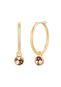 Luluandjane - Creolen gelbgold Glaskristall champagner - gelbgold