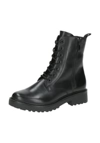 Caprice - Schnürstiefeletten, Blockabsatz, Zuglasche, für Damen - 022 BLACK NAPPA