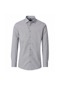 VENTI - Herren Businesshemd Langarm Print Modern Fit - Beige