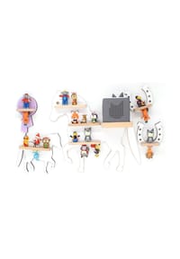 VCM. - My Home - Kinderregal Tier Pferd | hängend für Toniebox und Tonie Figuren | platzsparendes Regal | H. 43 x B. 68 x T. 19 | Wandregal Musikbox Figuren Aufbewahrung mit Magneteinsätzen | Aufbewahrungsregal Holz - Weiß