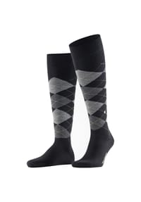 Burlington - Edinburgh Kniestrümpfe, Rippbündchen, für Herren - 3000 BLACK